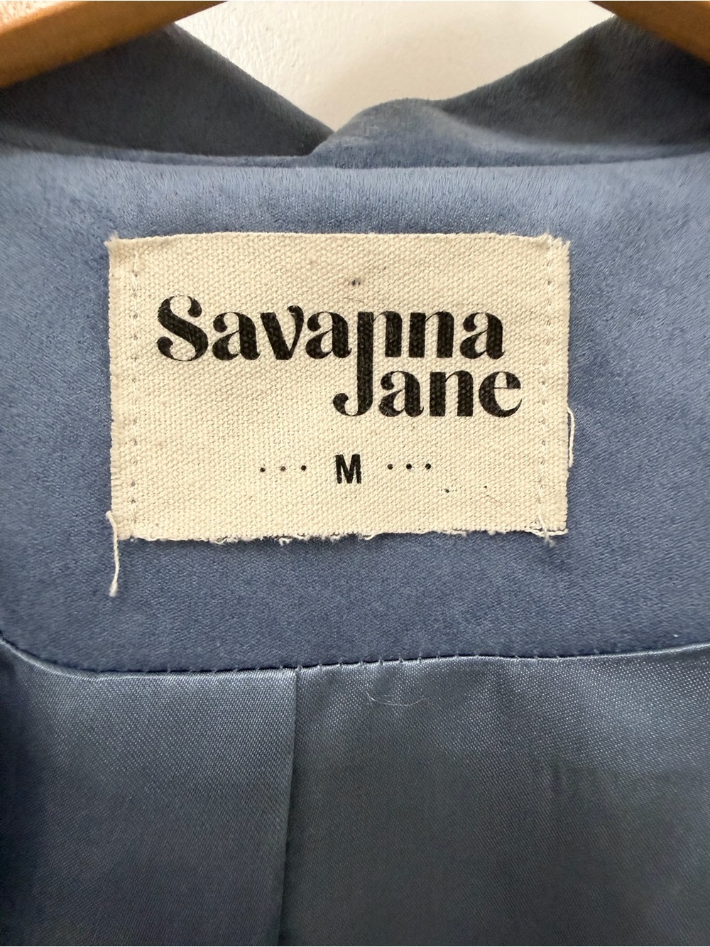 Savanna Jane Dusty Blue Suede Fringe Jacket for Women Size Medium - Picture 3 of 3